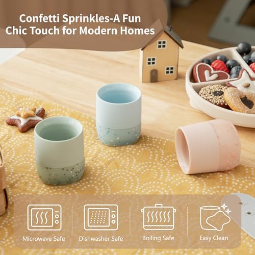 Moonkie Silicone Baby Cups 4 Months 2 oz 2 Pack Confetti