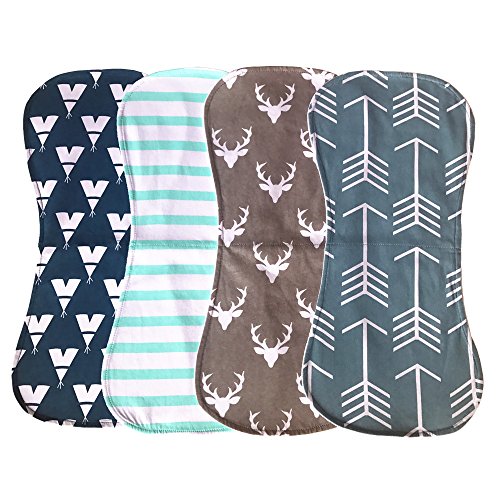 Arnzion Baby Burp Cloths 4 Pack Curved Soft Absorbent 1