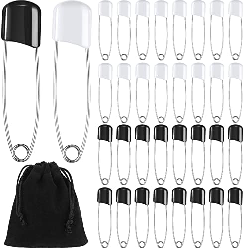 50 Piece Cloth Diaper Pins with Locking Closures and Velvet Bag