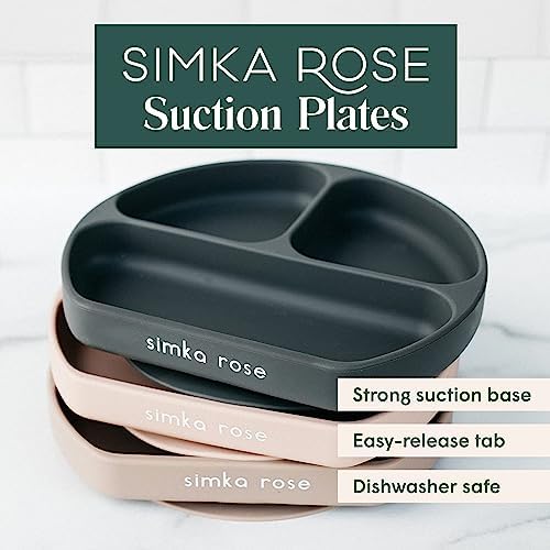 Simka Rose BPA Free Silicone Baby Plates for Self Feeding