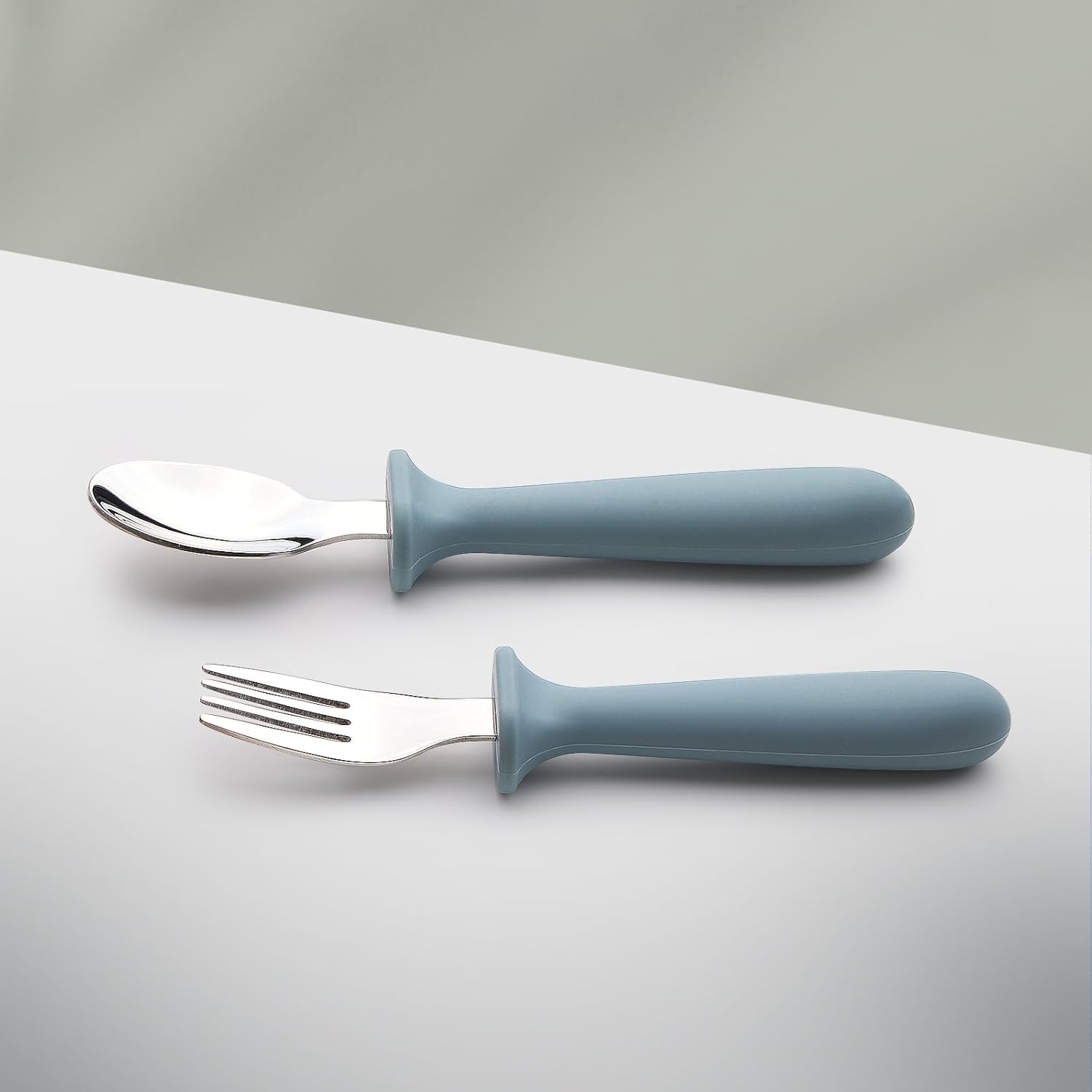 Eascrozn Baby Feeding Set 2 Pack Silicone Suction Plates Cutlery