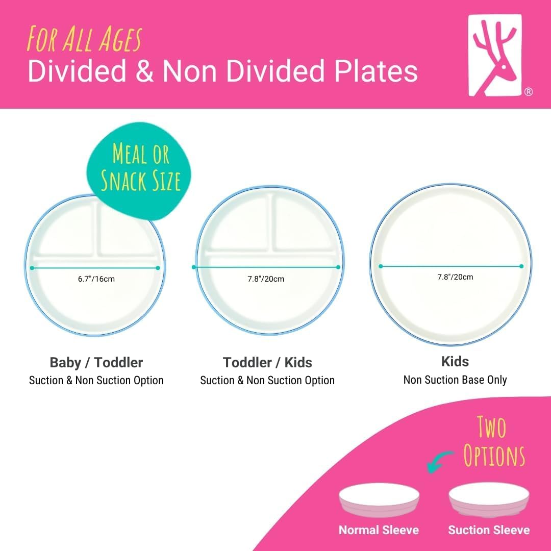 Elk and Friends Kids 78 Porcelain Plates with Suction Sleeves