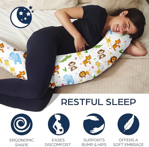 Niimo XXL Pregnancy Pillow - 2022 Platinum Winner 100 Cotton Machine-Washable