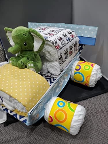 Cotton Racecar Diaper Cake with Polka Dots
