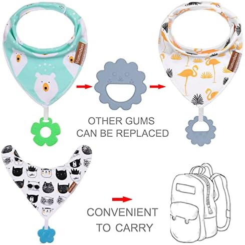 Vuminbox Baby Bandana Bibs Teething Toys 6-Pack Set