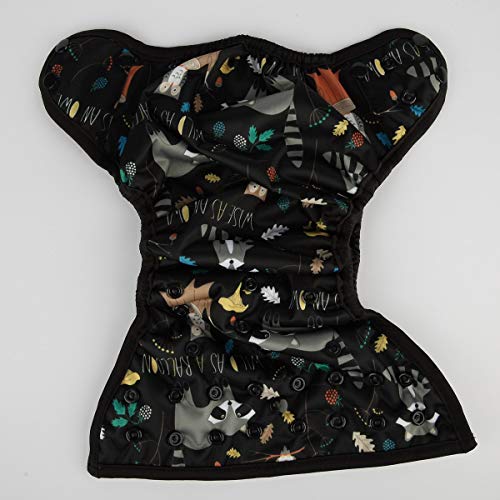 Baby Diaper Cover Nappy One Size 8lbs to 36lbs Racoon Owl