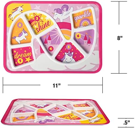 GSM Brands Rainbow Unicorn Toddler Plate
