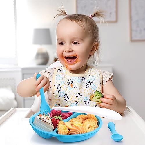 Meanplan 6 Pack Suction Plates for Toddlers