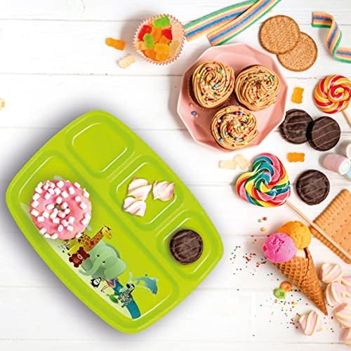 PLASKIDY Toddler Plates with Dividers Set of 4 1