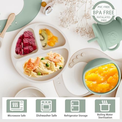Munlinder Silicone Baby Feeding Set Light Green