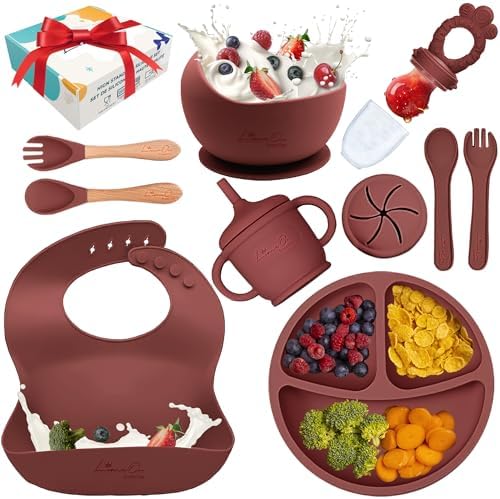 LimeOr Silicone Baby Feeding Set - BPA-Free 6-12 Months