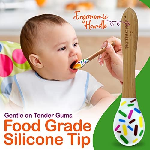NutriChef Bamboo Feeding Bowl with Spoon and Suction Base