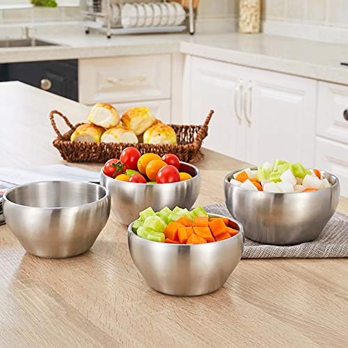 E-far Kids Bowls Set of 4 12 Ounce Insulated Shatterproof Matte Finish
