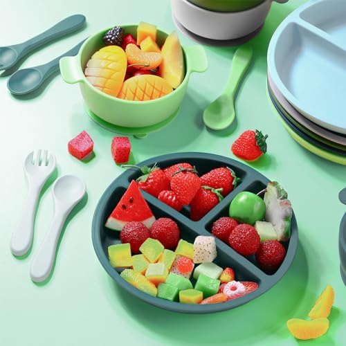 Dandat 24 Pcs Silicone Baby Feeding Set