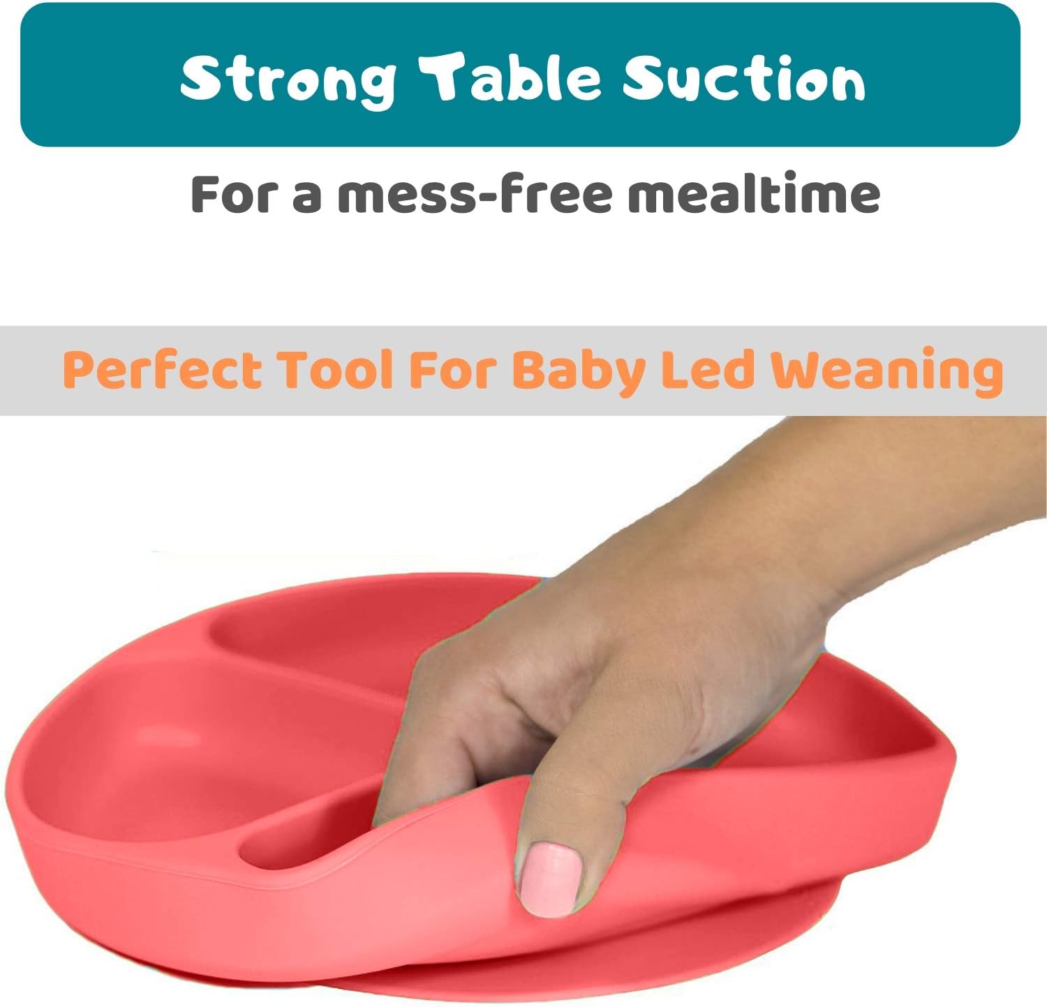 Silikong Suction Plate for Toddlers 1 Red 1