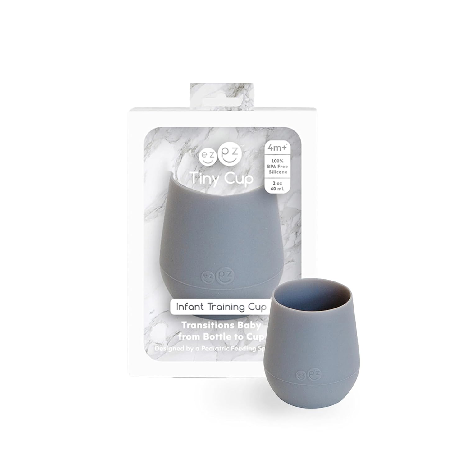 ezpz Tiny Cup Gray 4 Months Training Cup for Infants