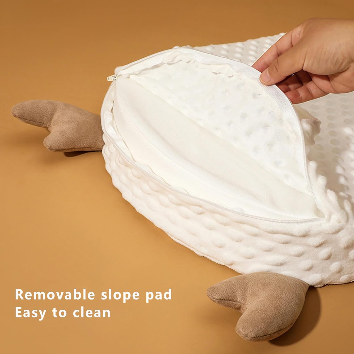 Anti Reflux Bassinet Lounger for Nursing Baby Pillow with Adjustable Slopes White