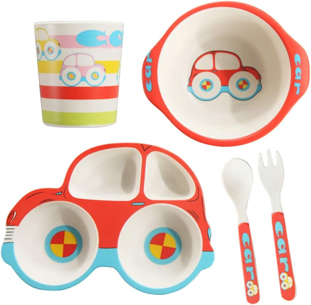Kids Car-Shaped Dinnerware Set 5 Piece