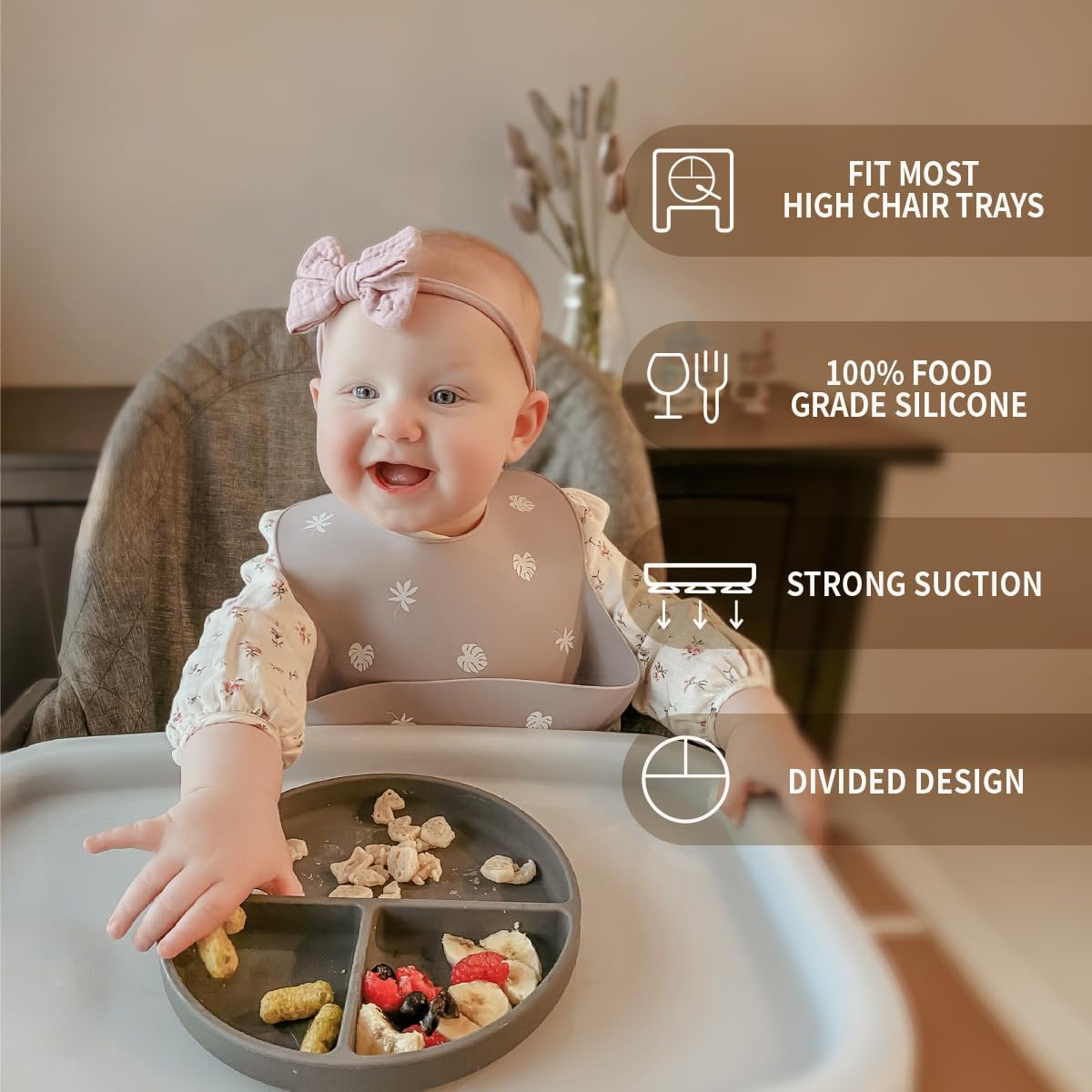Moonkie Suction Plates for Baby 3 Pack