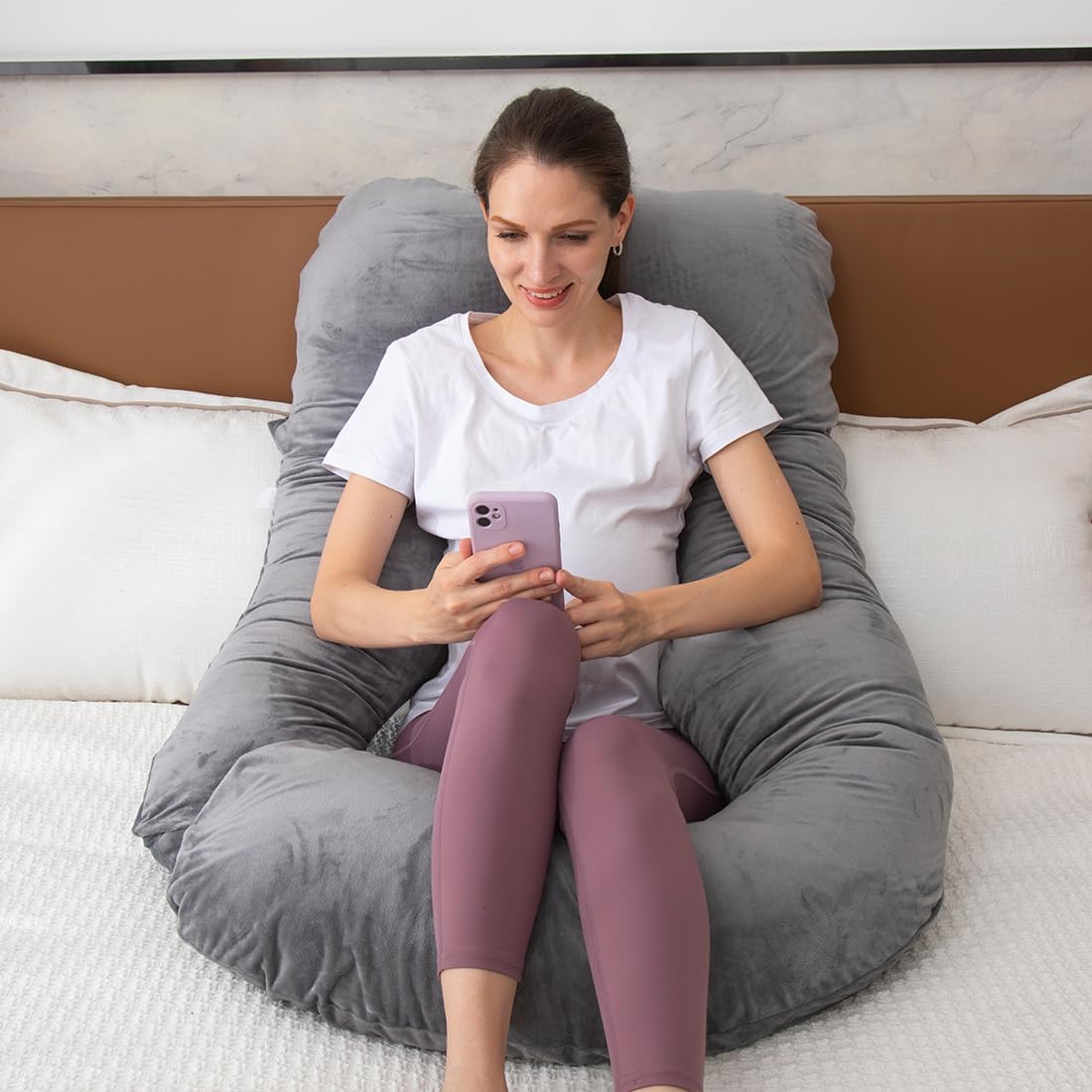 MOON PINE Pregnancy Pillow with Dark Grey Cover