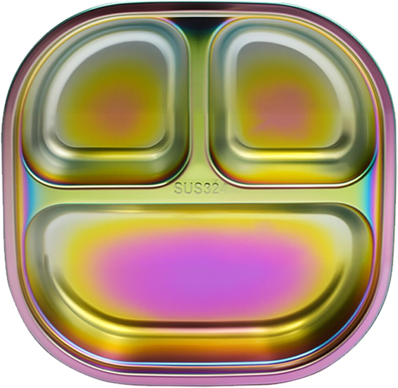 Stainless Steel Rainbow Divided Plates for Kids