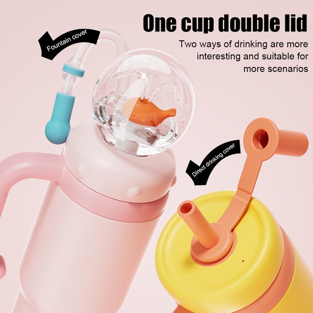 UOYOTT 24Oz Whale Squirt Kids Cup with Fountain