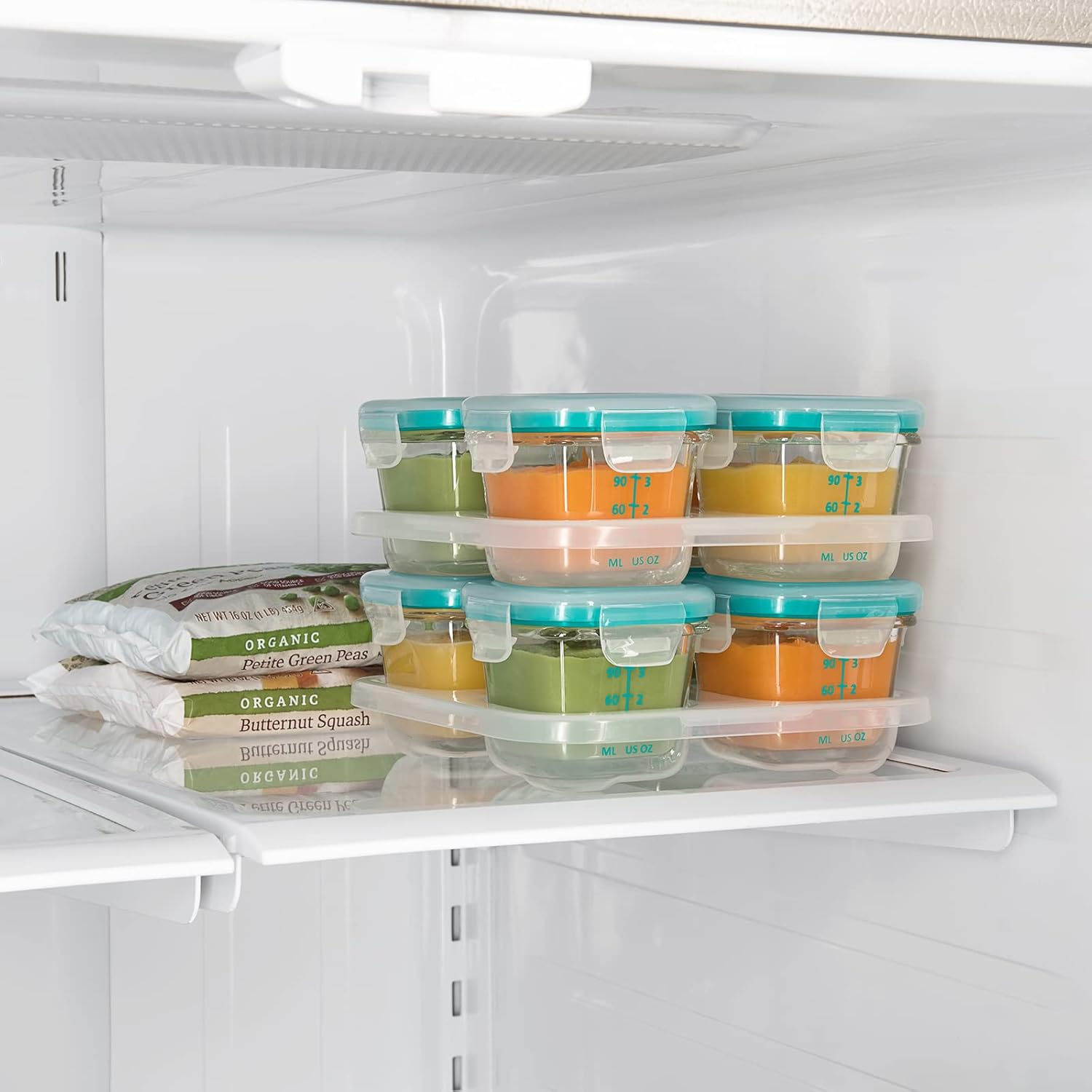 OXO Tot 4oz Glass Food Storage Containers Teal