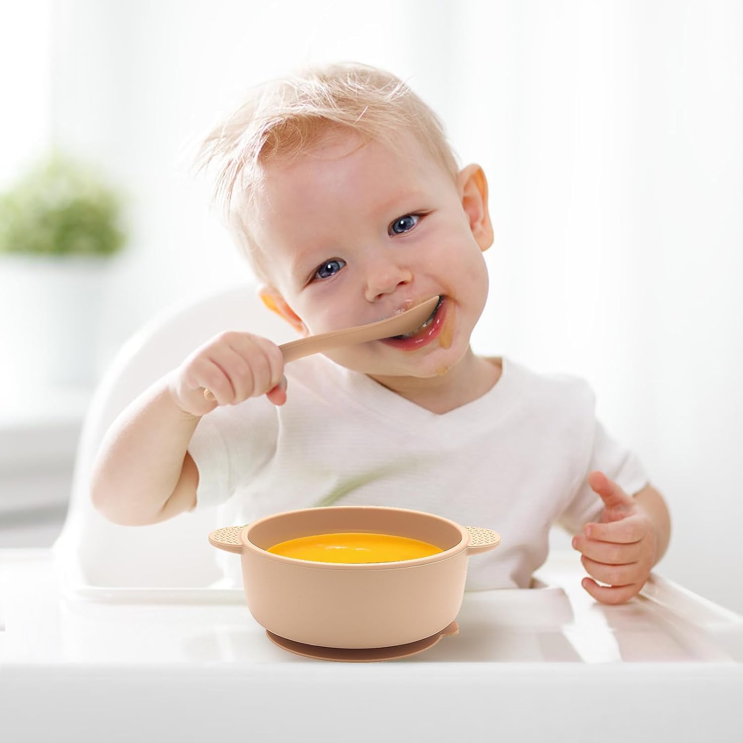 Eascrozn 3 Pack Baby Bowls with Suction Multicolor