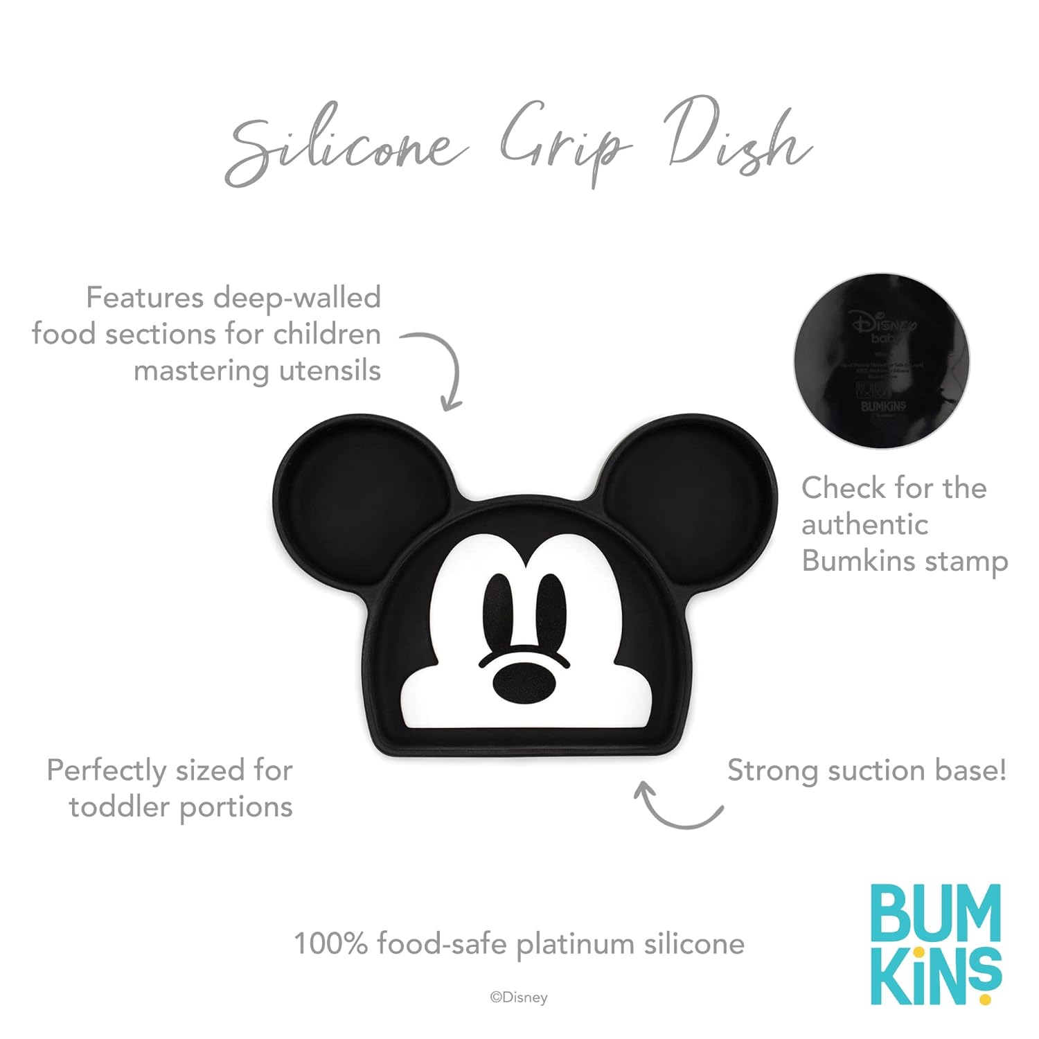 Bumkins Disney Mickey Mouse Silicone Plate 1