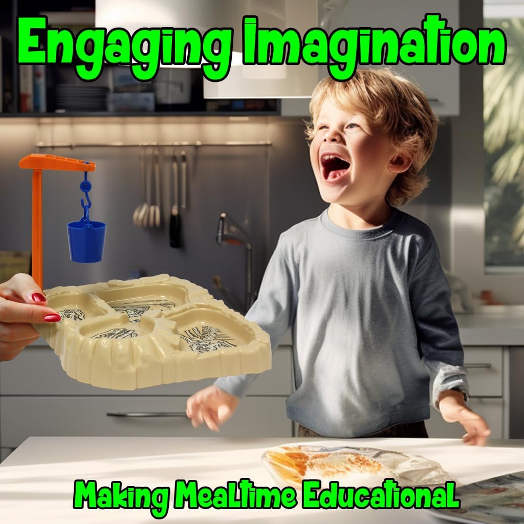 KidsFunwares T-Rex Excavation Plate for Kids