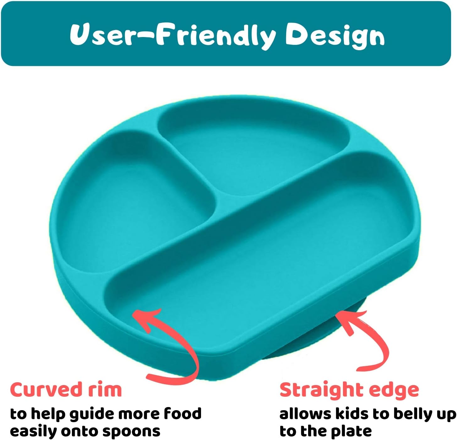 Silikong Suction Plate for Toddlers - Food Grade Safe