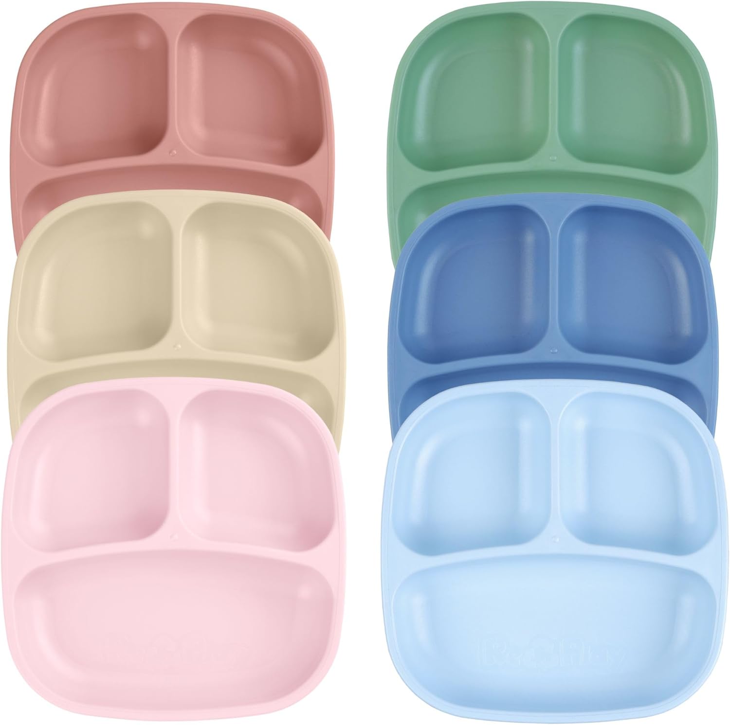 Re-Play Toddler Plates - 3 Compartment Set of 6