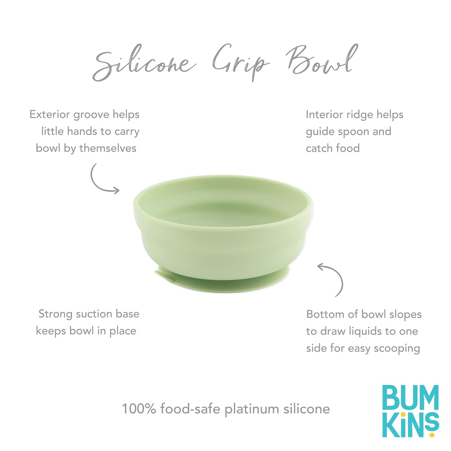 Bumkins Baby Bowl with Suction Base for Self-Feeding