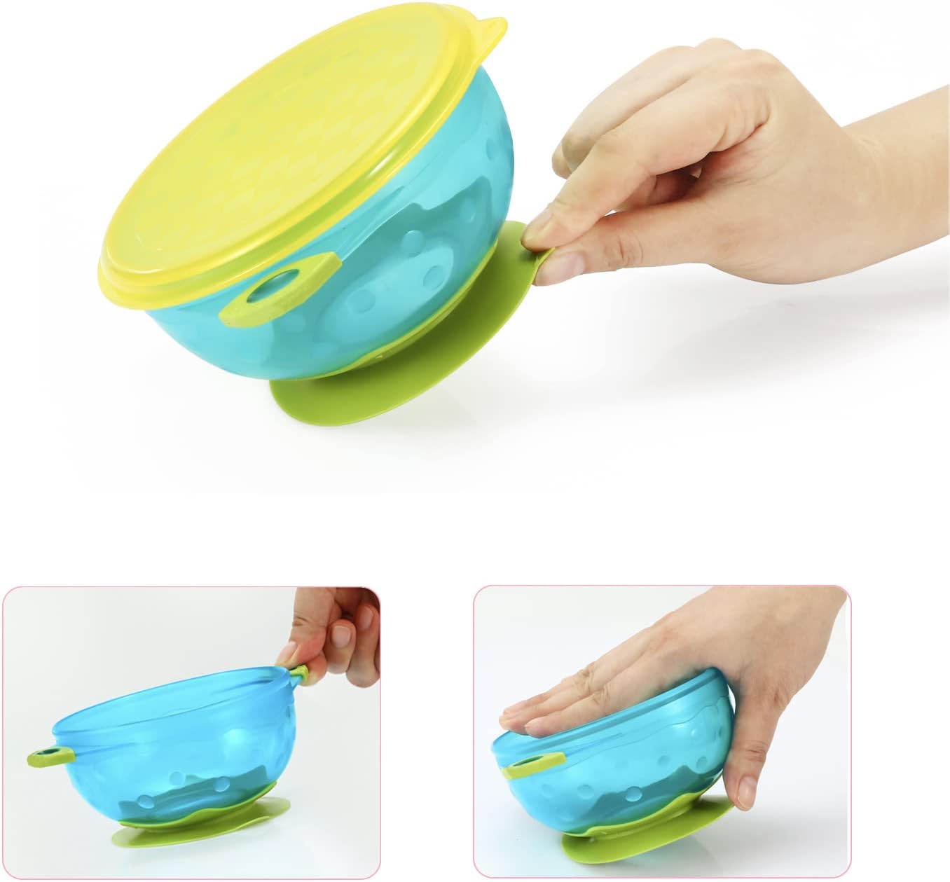 PandaEar Spill Proof Stackable Baby Suction Bowls 3 Sizes