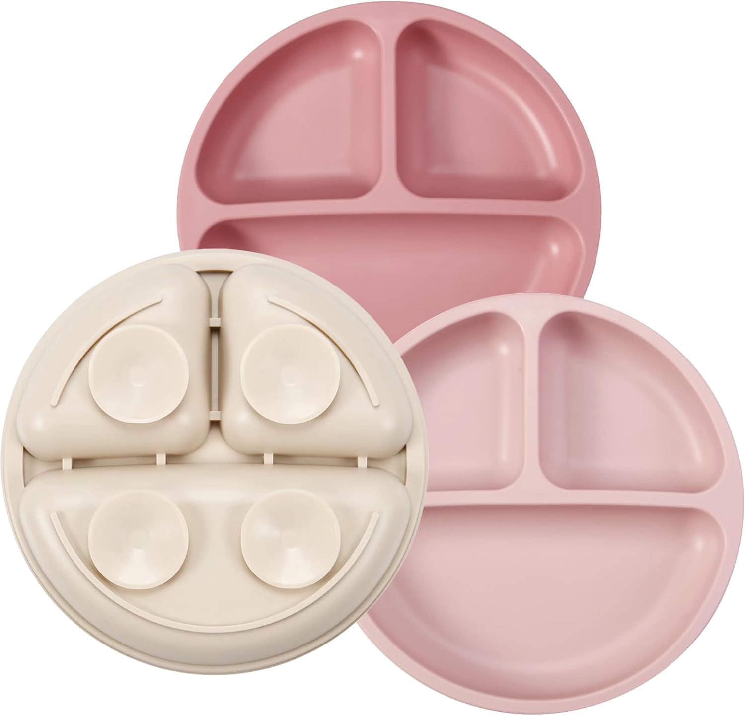 PandaEar 3 Pack Toddler Plates - BPA-Free Suction Shatter-Resistant