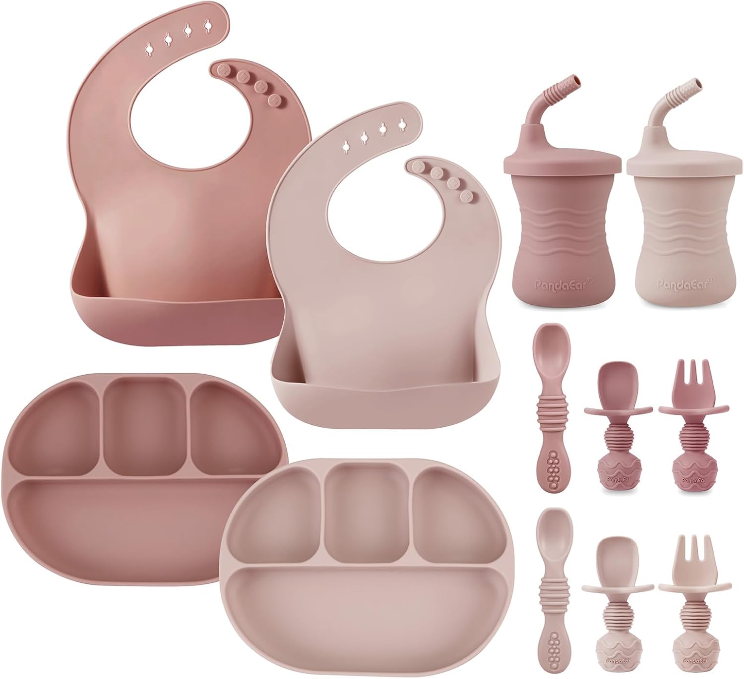 PandaEar 12PCS Silicone Baby Feeding Set 1
