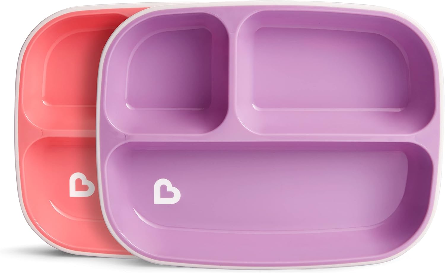 Munchkin Splash 4 Piece Toddler Plate and Bowl Set Pink Purple