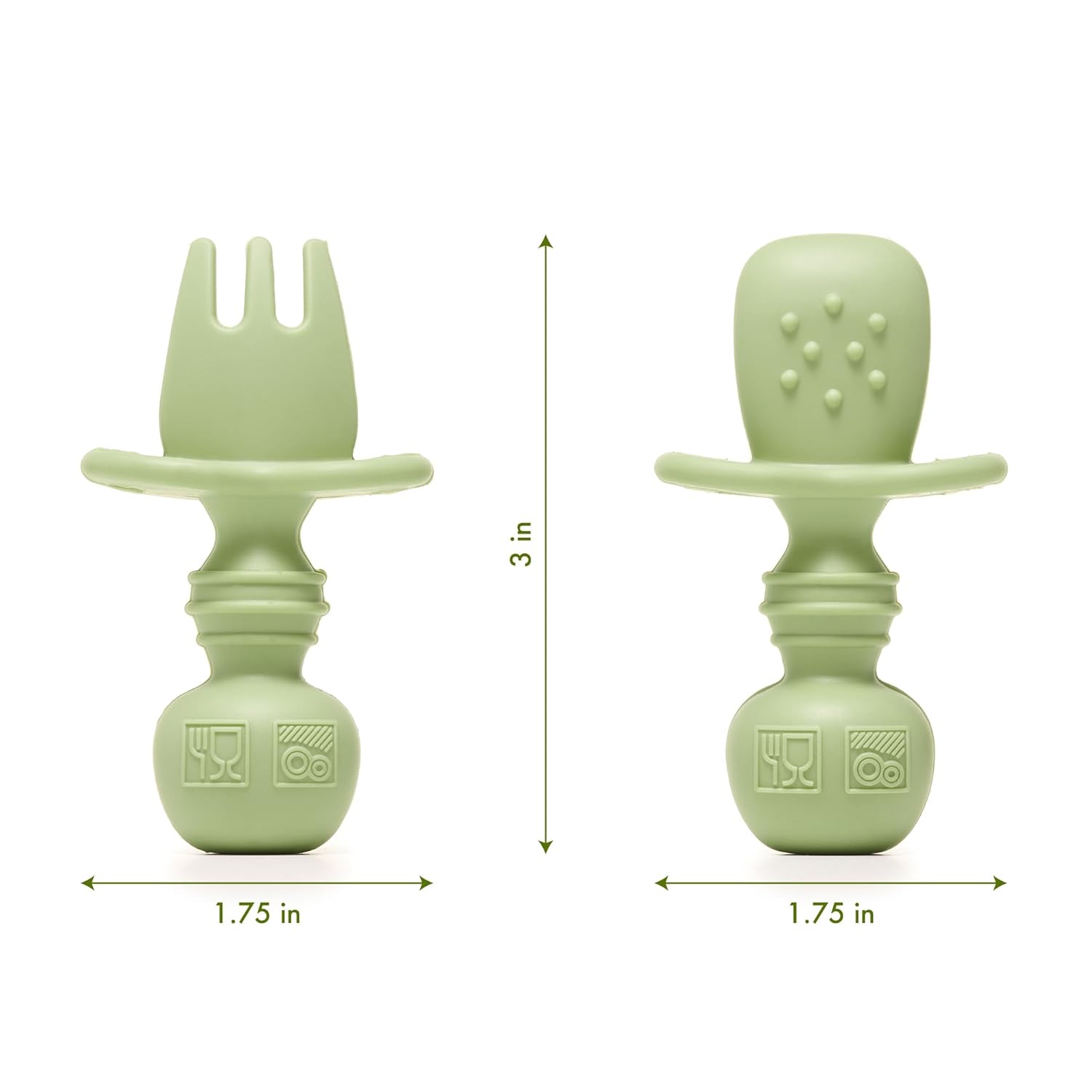 Tooshka Baby Utensil Set 6pcs - BLW Friendly - BPA Free - Brown Green Yellow