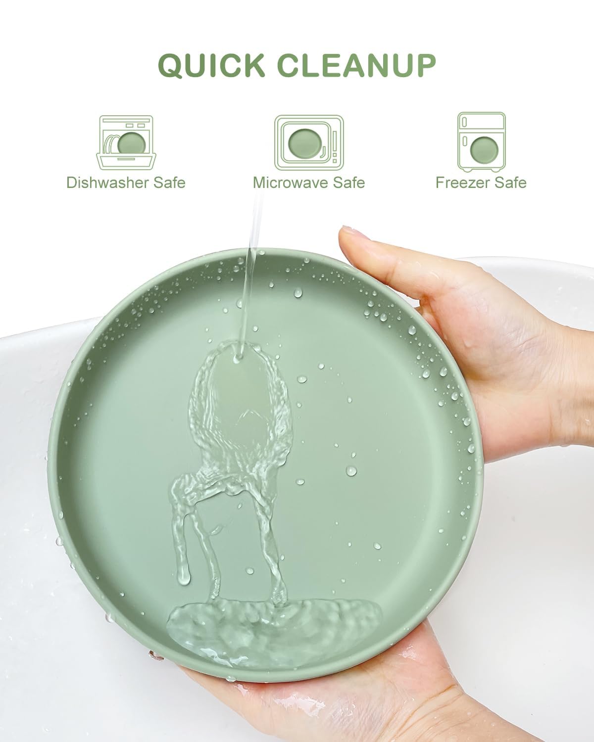 Qyeejong Classic Toddler Plates 3 Pack Suction Non-Slip 1