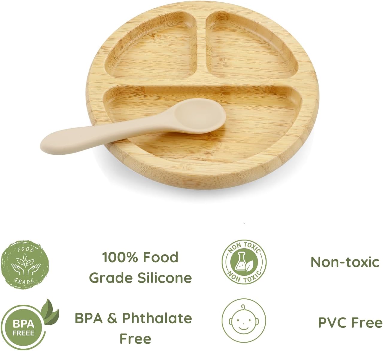 PandaEar Bamboo Suction Plate for Kids