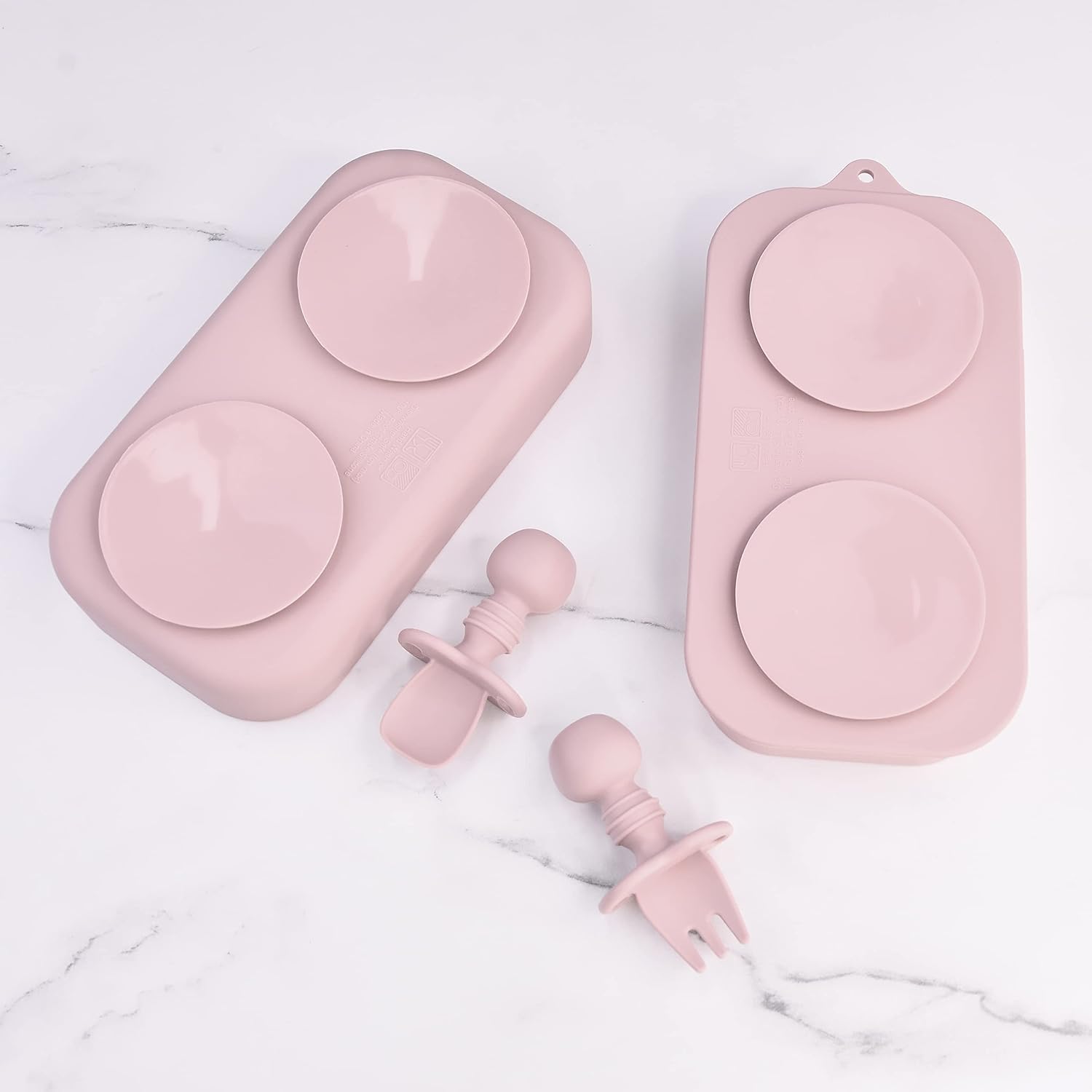 KATORI Kids Suction Plate Set 5PC Travel Baby Plates with Bag