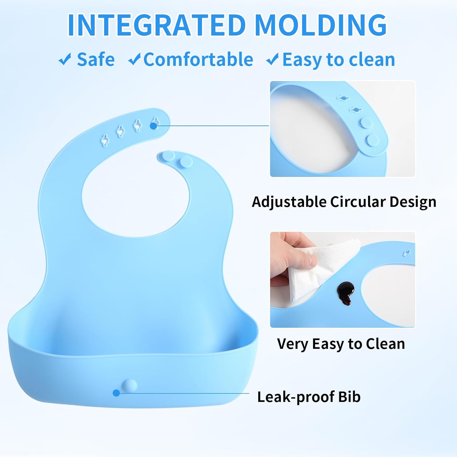 EuChoiz Silicone Baby Feeding Set with Cute Bunny Blue