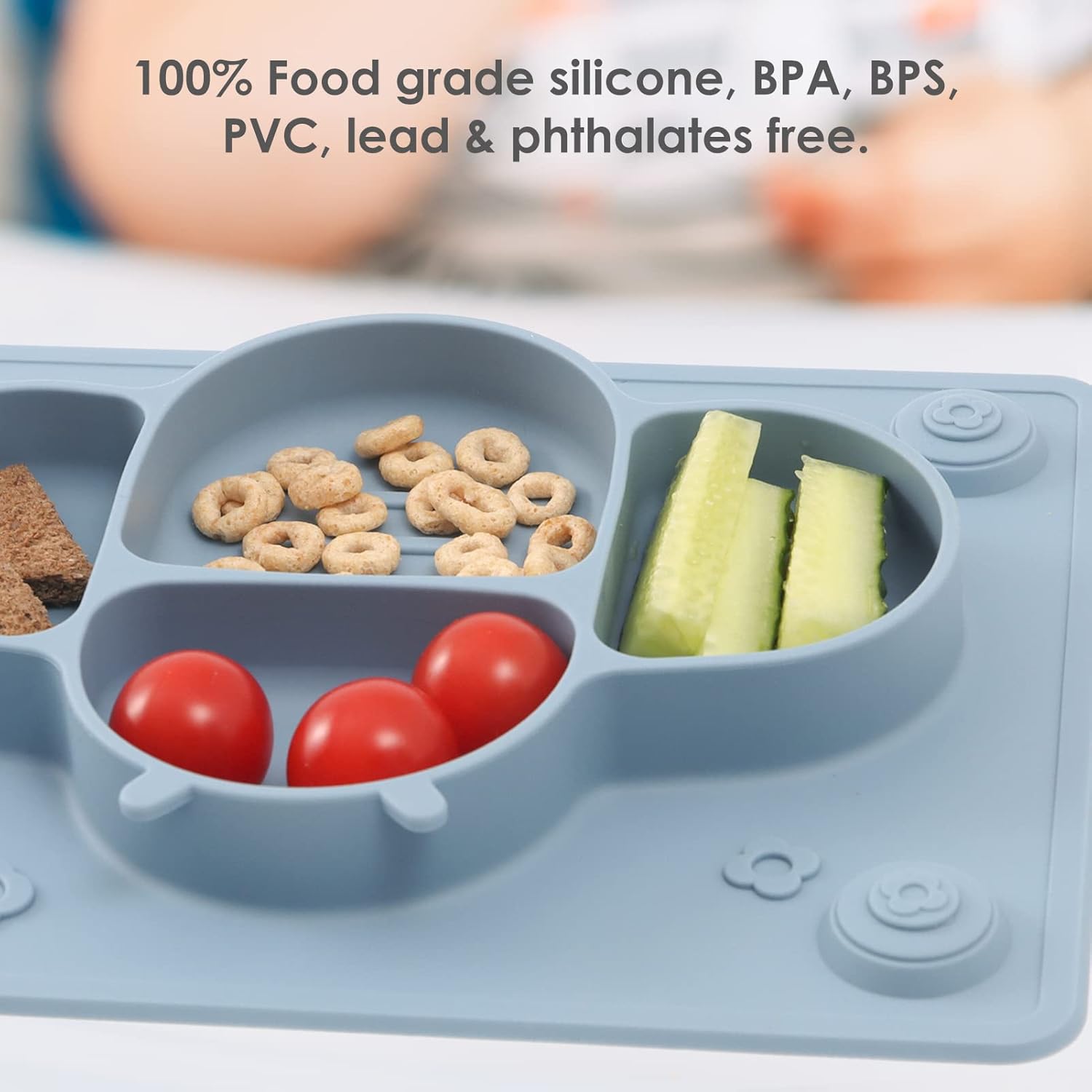 ROCCED Suction Plates for Baby and Toddlers Dusty Blue 1