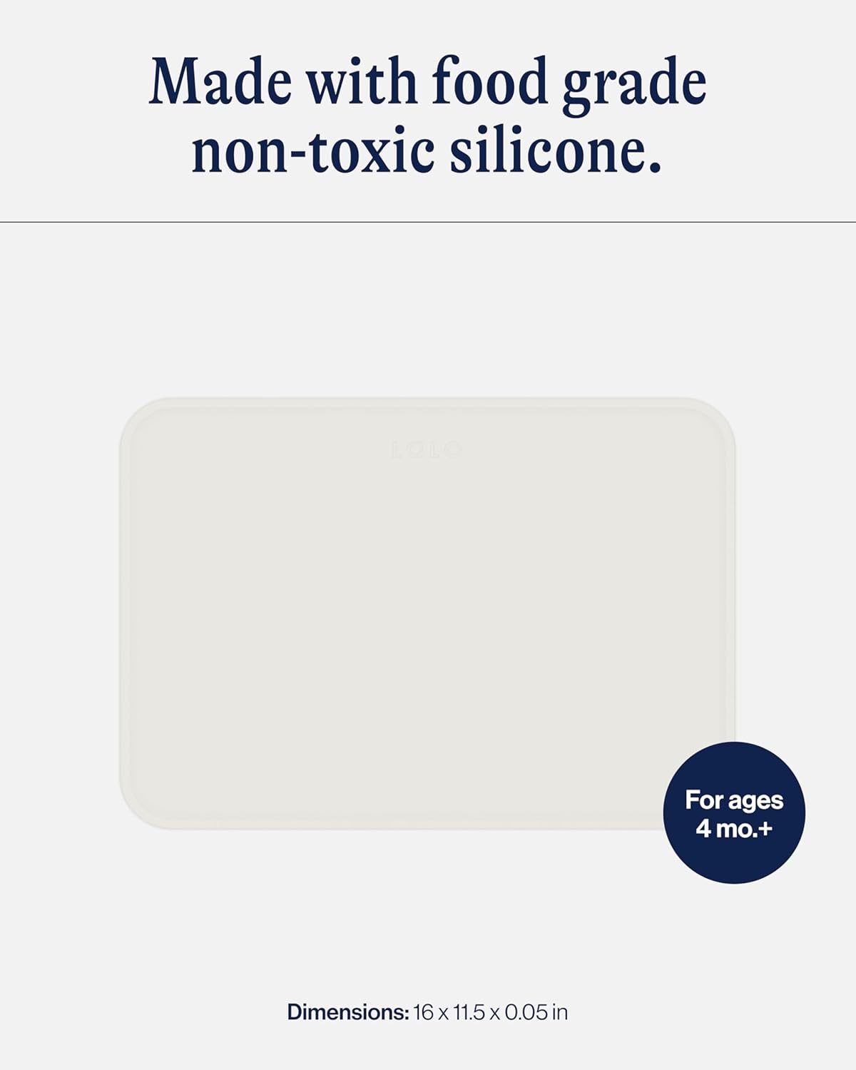 Lalo Silicone Placemat for Toddlers and Babies - Non-Slip Oatmeal Design