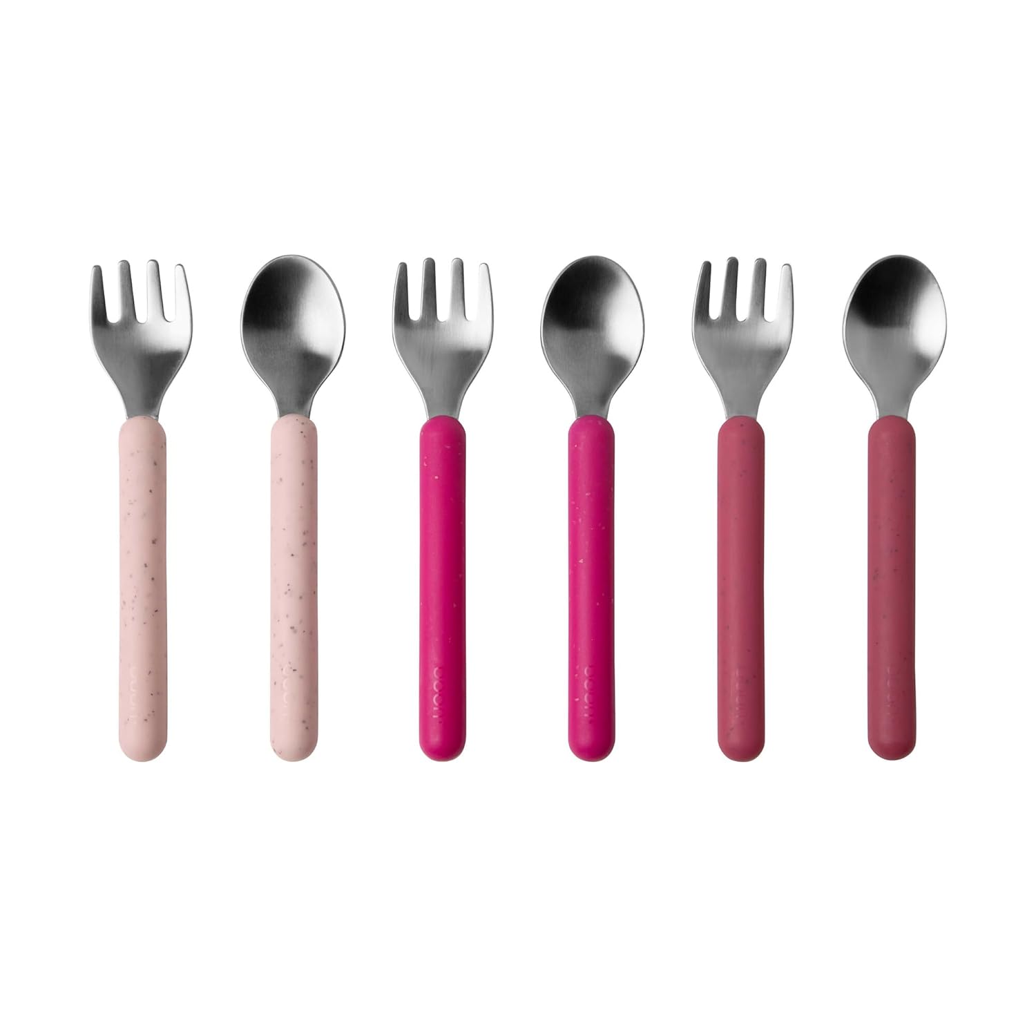 Boon Chow Toddler Flatware Set - 6 Pieces Magenta Mauve Pink