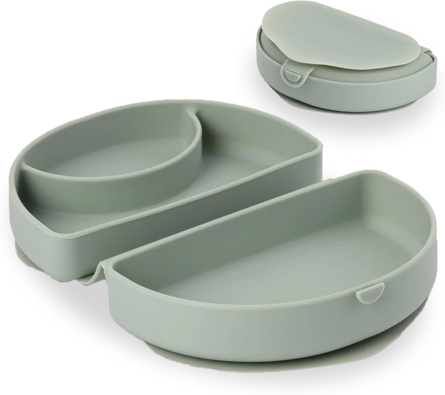 Miniware Silicone Baby Plate with Suction Foldable