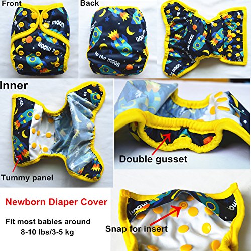 Sigzagor Newborn Baby Diaper Nappy Cover 8lbs-10lbs Blue Alpaca