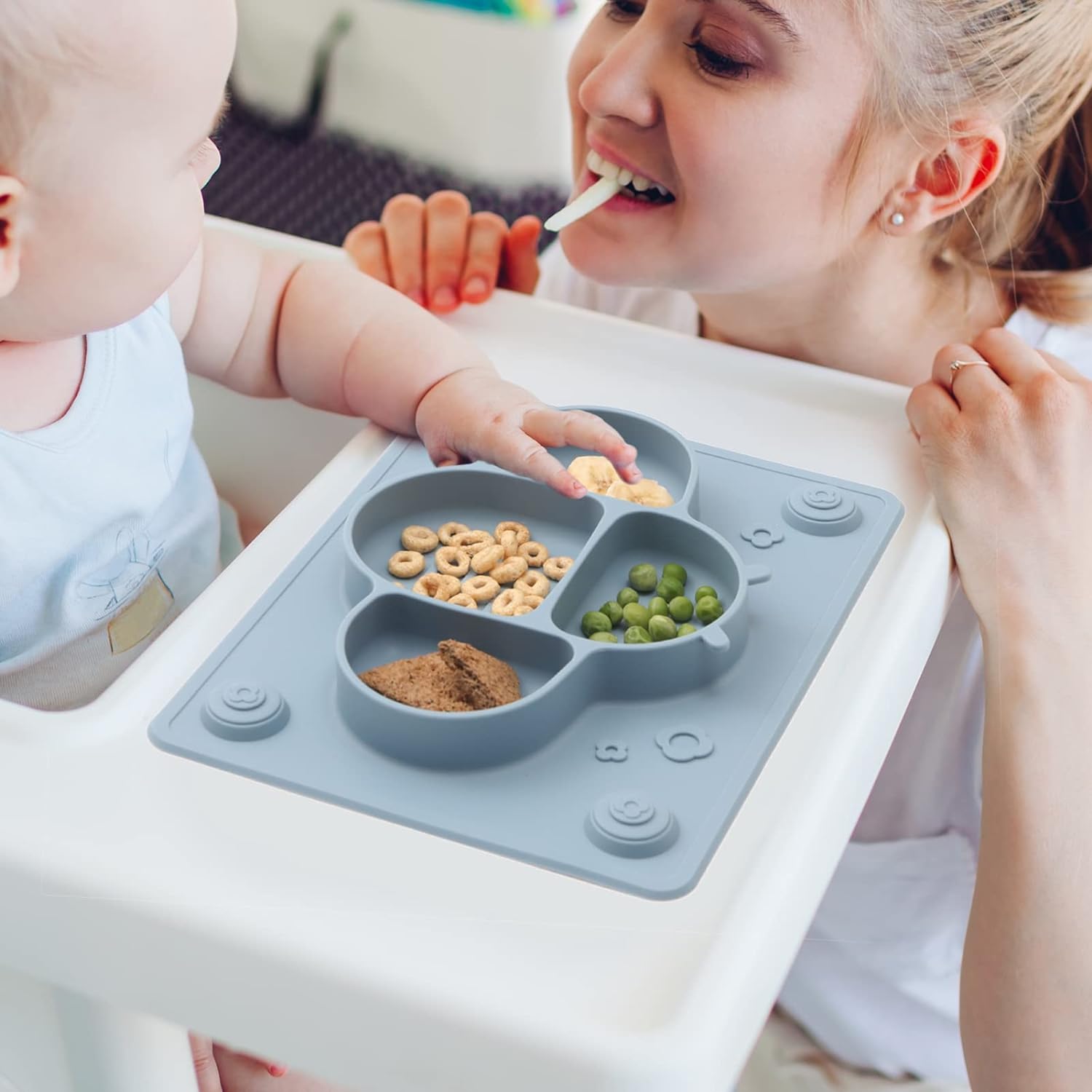 ROCCED Suction Plates for Baby and Toddlers Dusty Blue 1
