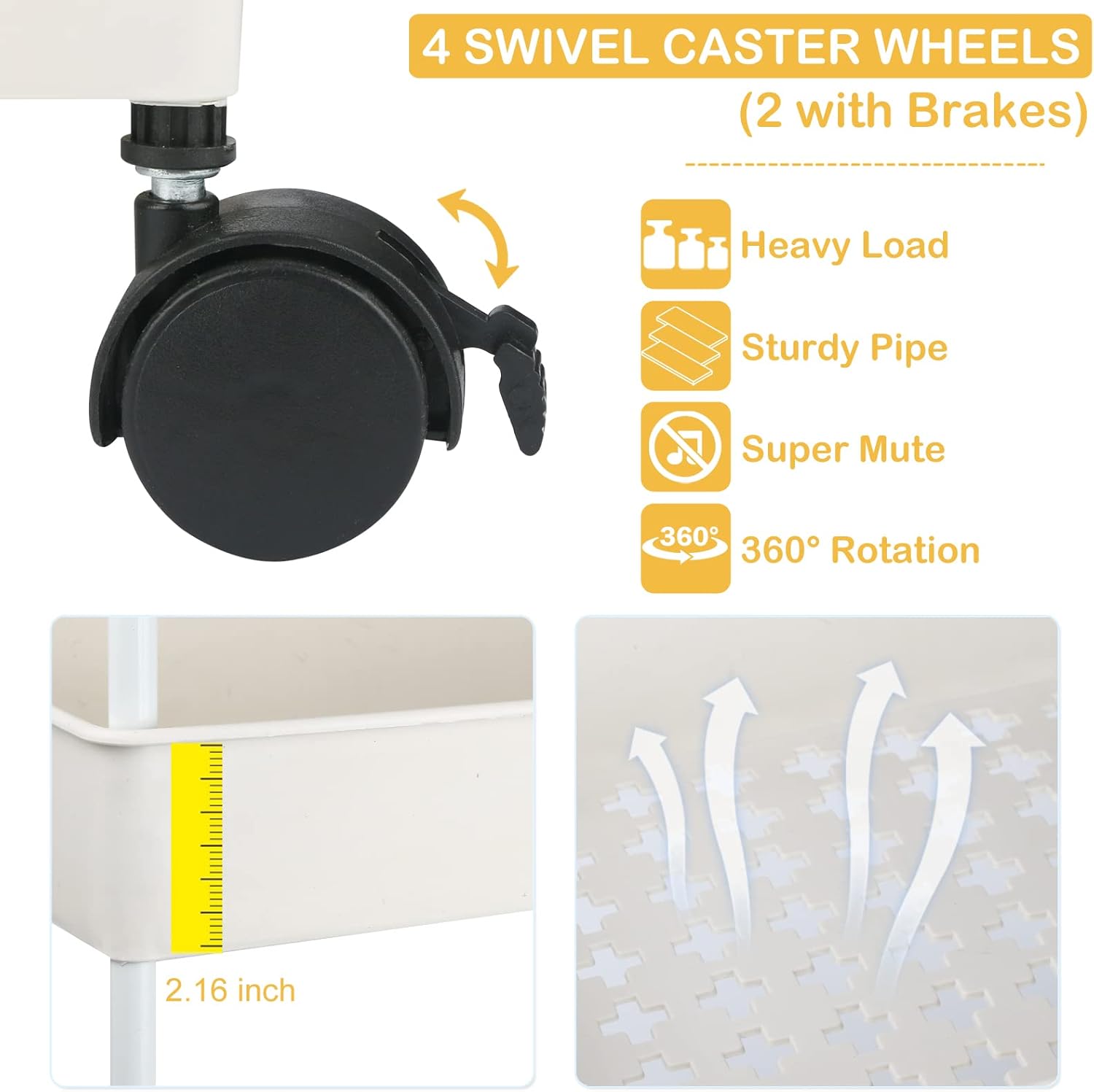 Volnamal Baby Diaper Caddy Movable Cart for Newborn Essentials