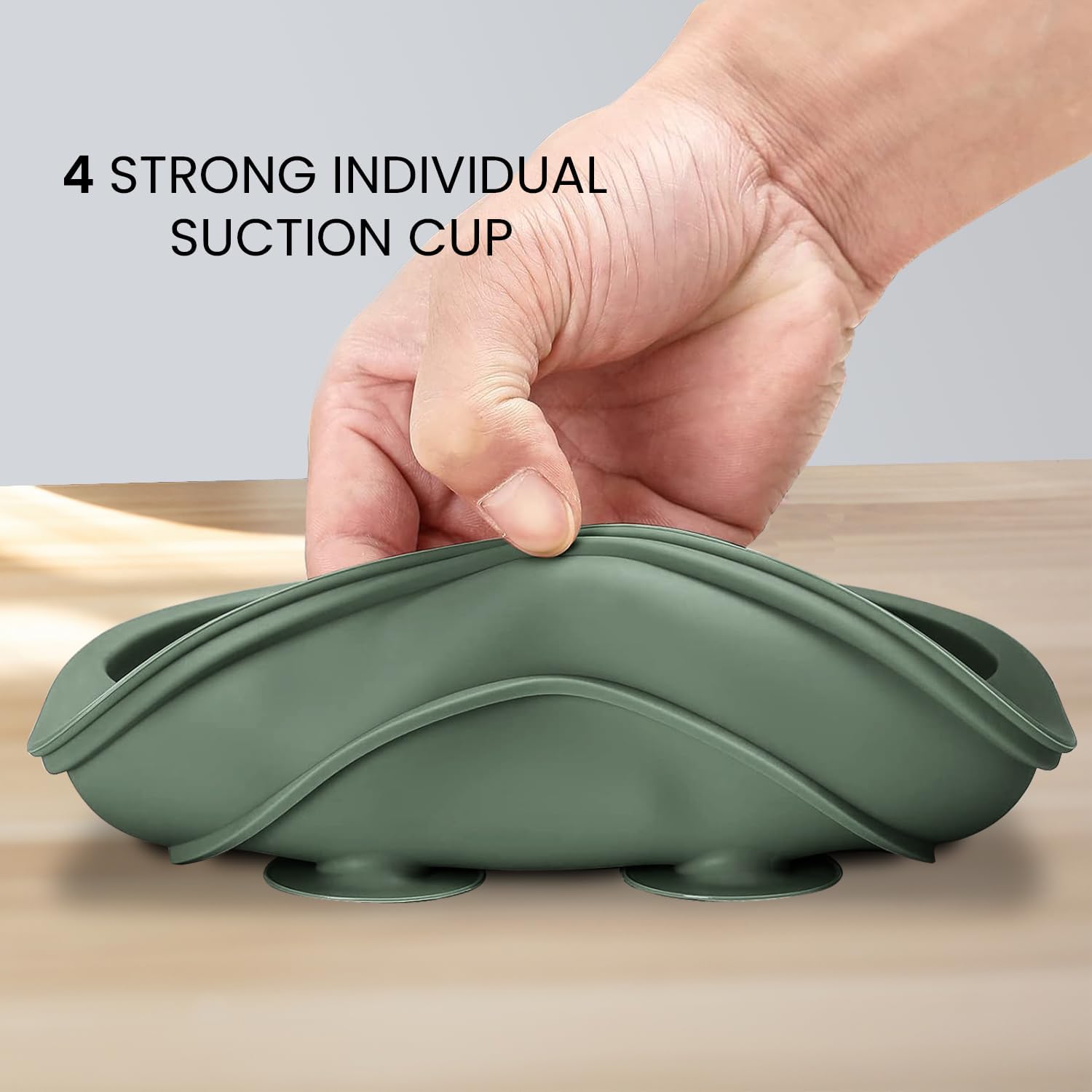 Cutebe 3 Pack Suction Baby Plates with Divided Design